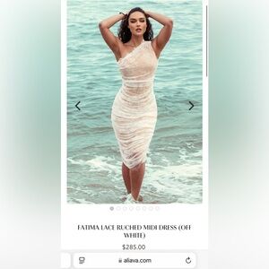 Off White Lace Ruched One Shoulder Midi Dress. WORN ONCE. Price is negotiable